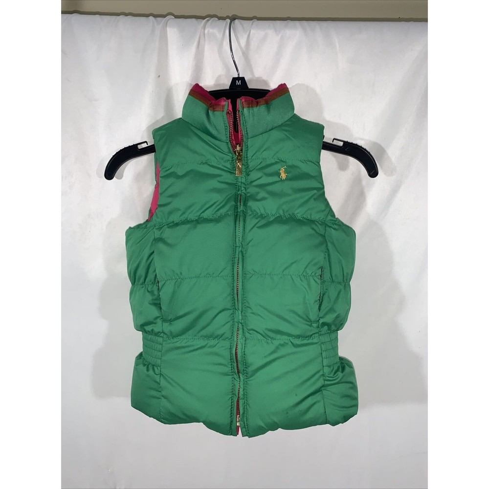 Ralph Lauren Girls Size 4t reversable puffer vest / Pink And Green